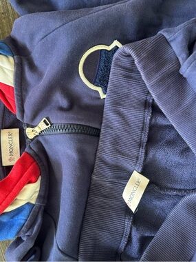 Moncler Navy Hoodie with Red, White & Blue Trim